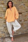 Mimi Pillow Cotton Batwing Blouse Tuscan Sun